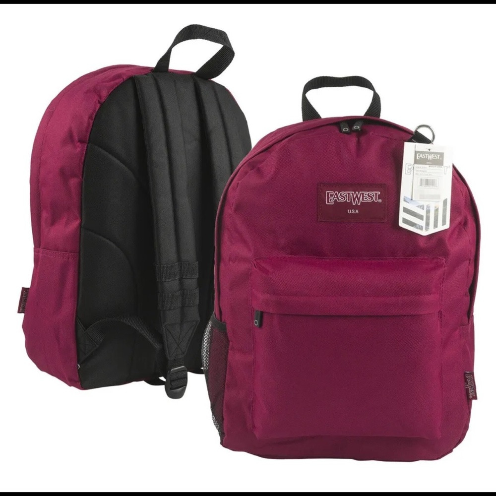 East West USA Burgundy student back pack New with Tag
